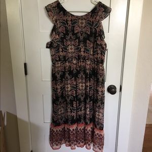 NWT Xhilaration Floral chiffon midi dress, XL